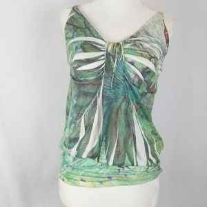 Patterned Spaghetti Strap Shirt